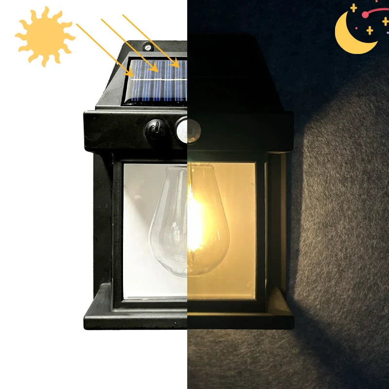 Solar-Wandleuchte Laternenstil 2er-Set – Mit Bewegungsmelder