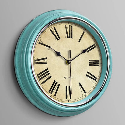 Stille Vintage-Wanduhr | Europäische Wanddekoration 30,5 cm 10