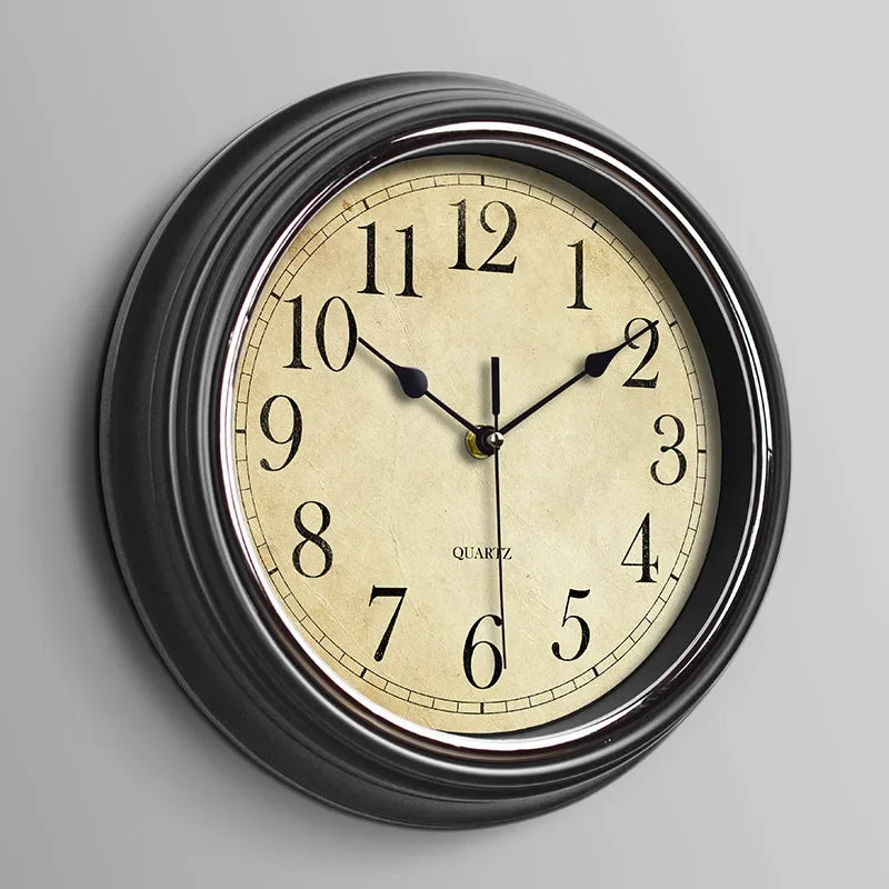 Stille Vintage-Wanduhr | Europäische Wanddekoration 30,5 cm 11