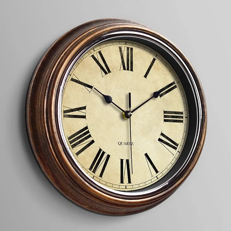 Stille Vintage-Wanduhr | Europäische Wanddekoration 30,5 cm 9