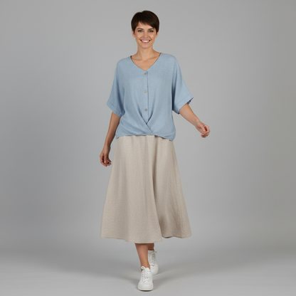 Vielseitige Damenbluse mit V-Ausschnitt | Elegante Mode