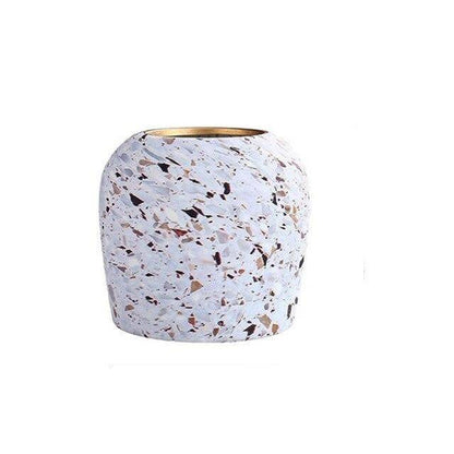 Weiße Terrazzo-Vase | Moderne Blumenvase aus Keramik 4