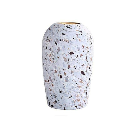 Weiße Terrazzo-Vase | Moderne Blumenvase aus Keramik 7