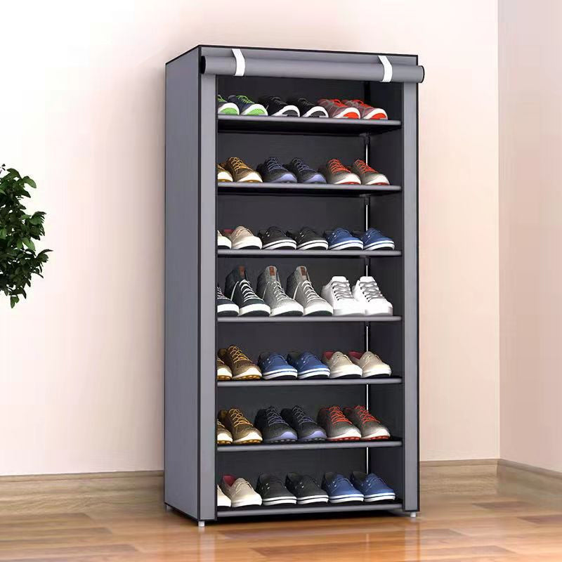 Schuhschrank mit Stoffbezug – Stahlgestell & 6 oder 8 Ebenen