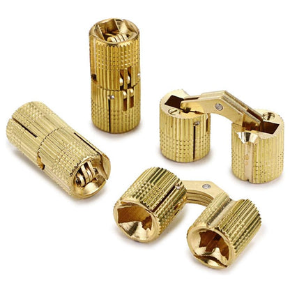 Verdeckte Scharniere Messing 4er-Set – Unsichtbare Zylinderscharniere