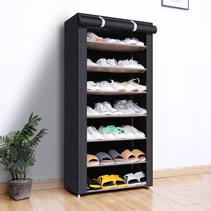 Schuhschrank mit Stoffbezug – Stahlgestell & 6 oder 8 Ebenen