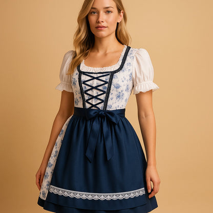Dirndl mit Spitzenbesatz und Schürze – Bild 1