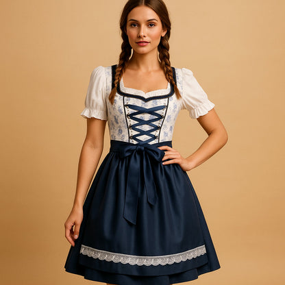 Dirndl mit Spitzenbesatz und Schürze – Bild 2