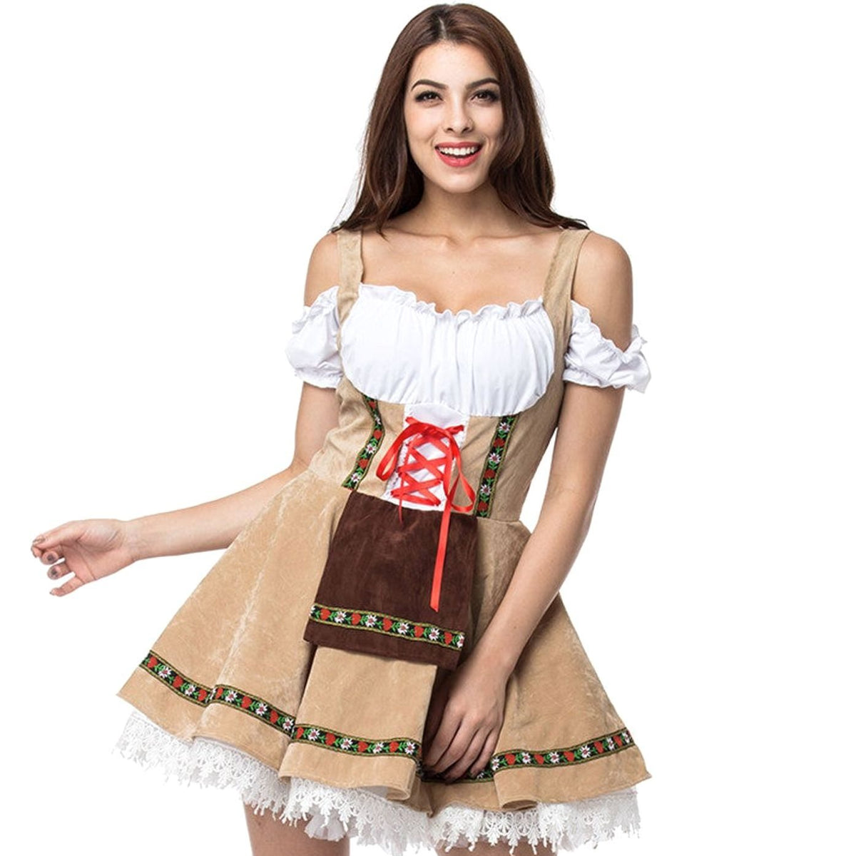 Dirndl mit schulterfreiem Schnürmieder – Bild 1