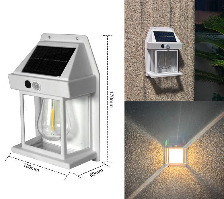 Solar-Wandleuchte Laternenstil 2er-Set – Mit Bewegungsmelder