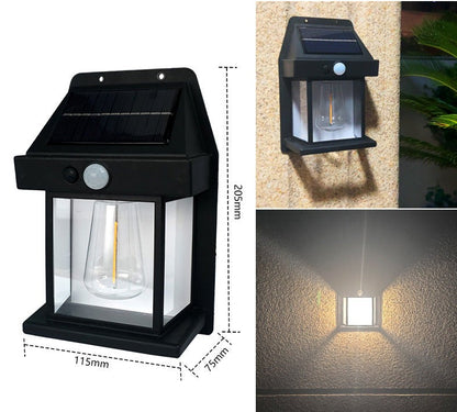 Solar-Wandleuchte Laternenstil 2er-Set – Mit Bewegungsmelder
