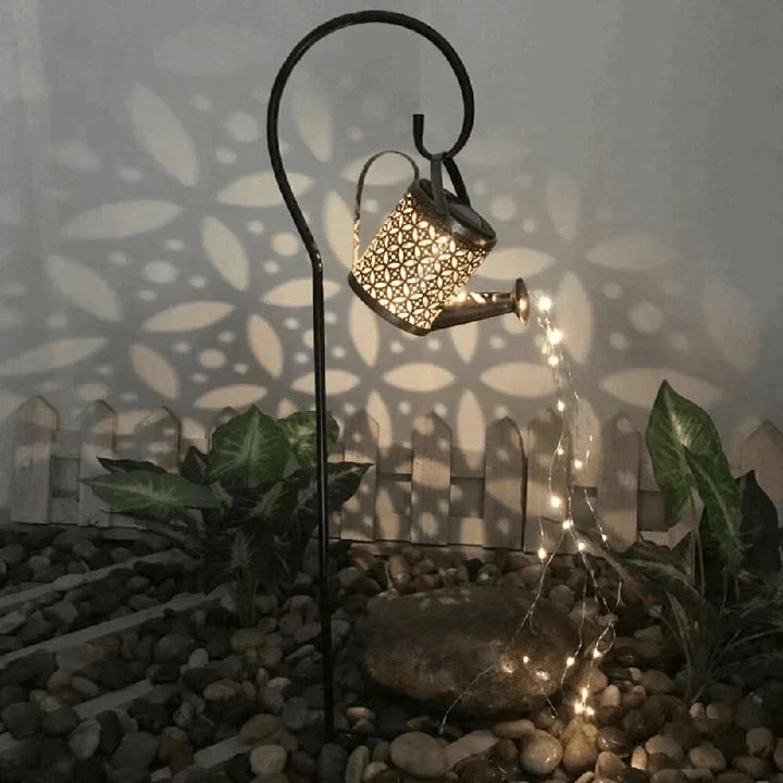 Solar-Gartenlampe Gießkannendesign – LED Regengeräusch Effekt