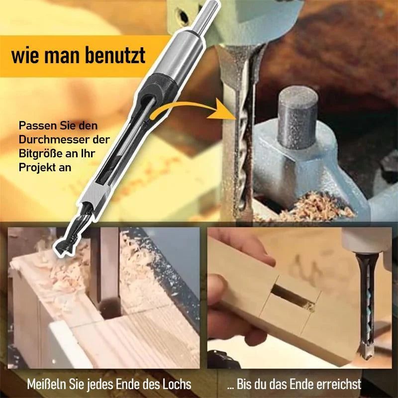 Holzbohrer-Set Quadratloch – Edelstahl Präzisionsbohrer Set