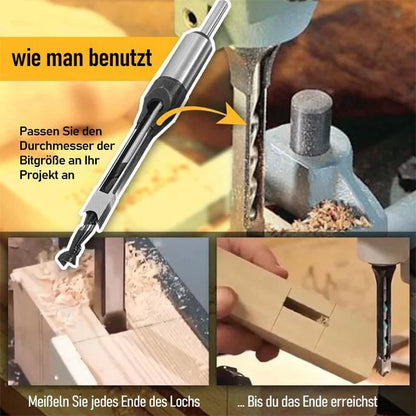 Holzbohrer-Set Quadratloch – Edelstahl Präzisionsbohrer Set