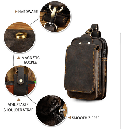 Herren Gürteltasche Echtleder – Crossbody Multifach & Robust