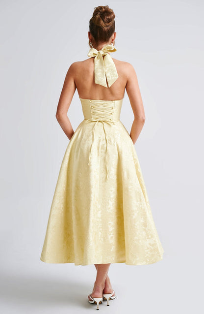 Neckholder Midikleid Damen Hochzeitsgast – Rückenfrei & Tailliert