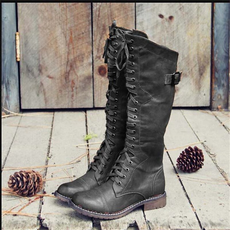 Lena | Damen Schnürstiefel – Hoch, Reitstil & Elegant