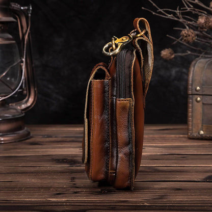 Herren Leder Bauchtasche – RFID-Schutz Multifach & Wasserdicht