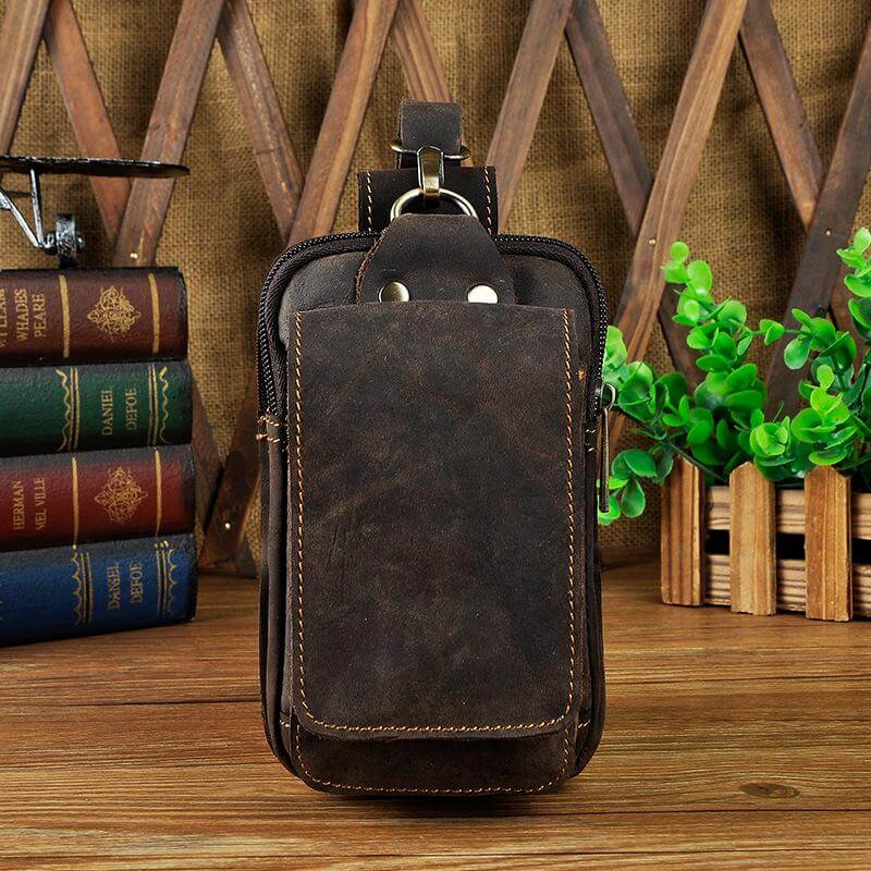 Herren Leder Bauchtasche – RFID-Schutz Multifach & Wasserdicht