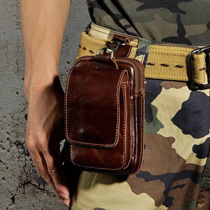 Herren Leder Bauchtasche – RFID-Schutz Multifach & Wasserdicht