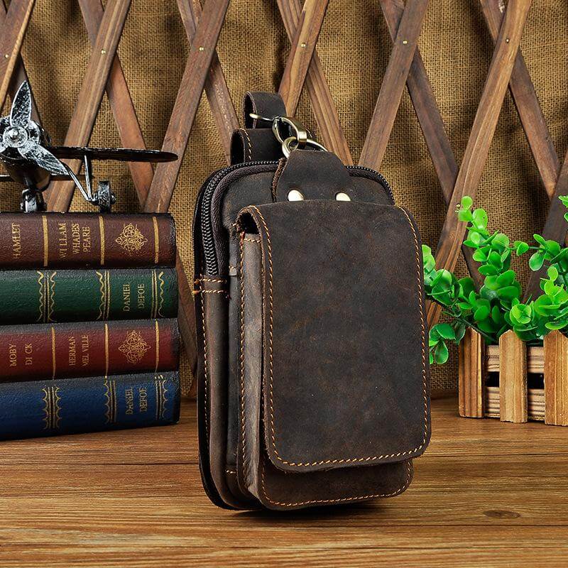 Herren Leder Bauchtasche – RFID-Schutz Multifach & Wasserdicht