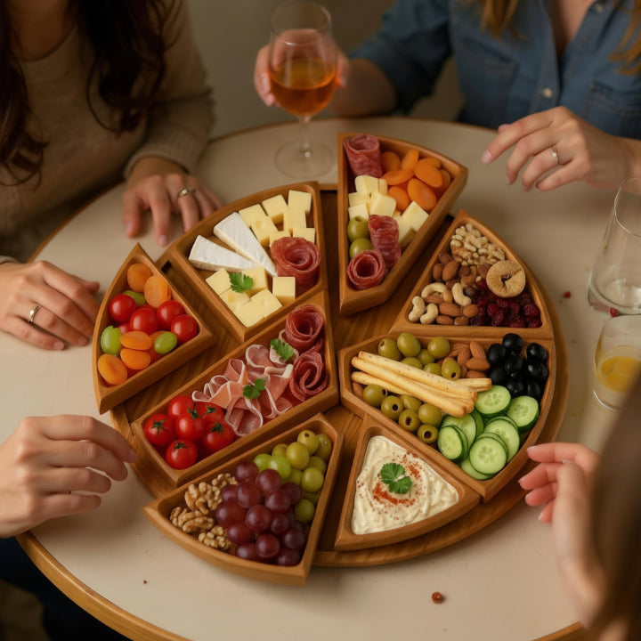 Holz Snack-Serviertablett – Dekorativ & Praktisch für Zuhause