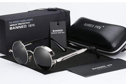 Steampunk Sonnenbrille Argo – Runde Gläser Polarisiert & Metallrahmen Retro