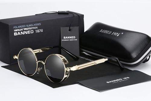 Steampunk Sonnenbrille Argo – Runde Gläser Polarisiert & Metallrahmen Retro
