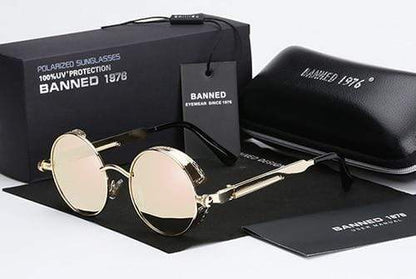 Steampunk Sonnenbrille Argo – Runde Gläser Polarisiert & Metallrahmen Retro