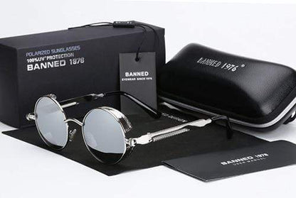 Steampunk Sonnenbrille Argo – Runde Gläser Polarisiert & Metallrahmen Retro