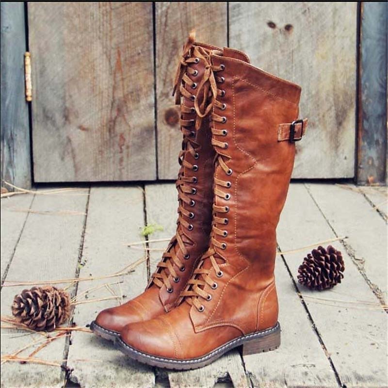 Lena | Damen Schnürstiefel – Hoch, Reitstil & Elegant