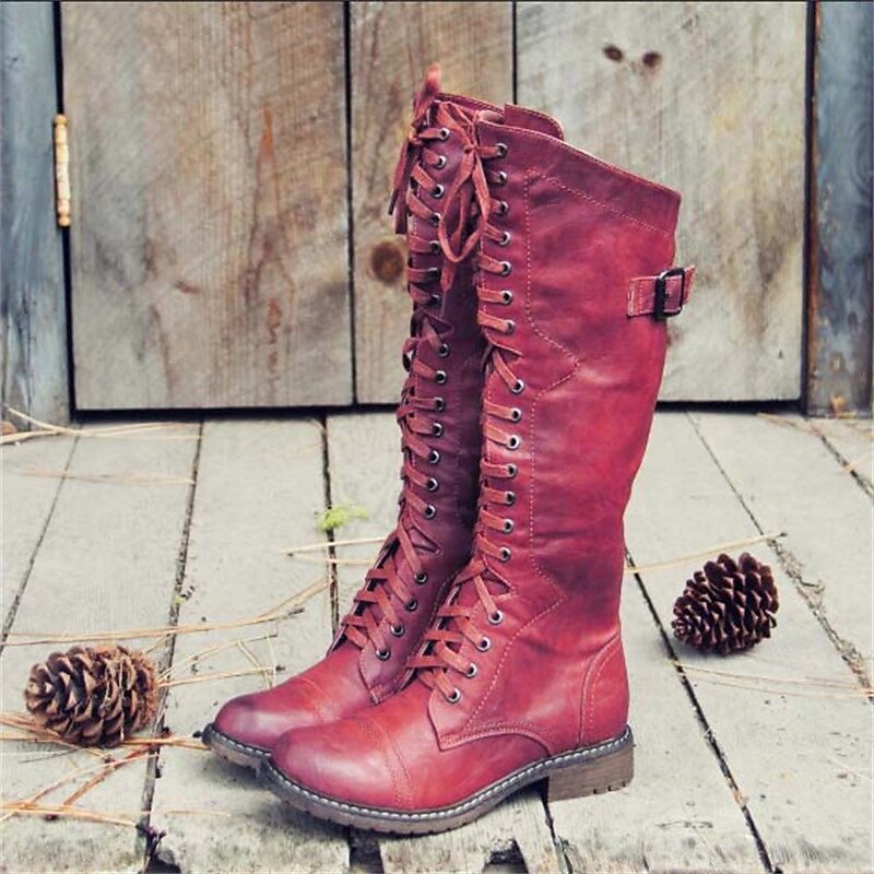 Lena | Damen Schnürstiefel – Hoch, Reitstil & Elegant