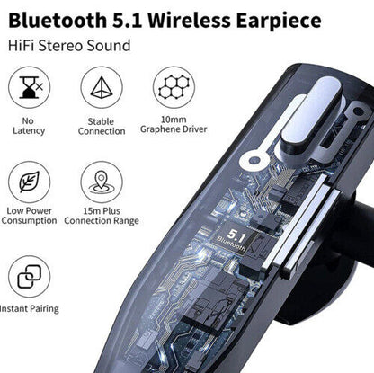 Bluetooth 5.1 Headset – Dual Mic Kabellos & Geräuschunterdrückung